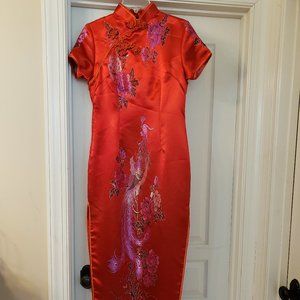 Mode Tang Small Asian Oriental Red Long Dress